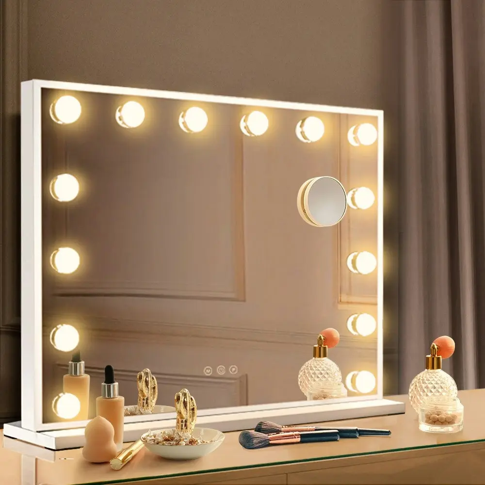 Simplus LED Makeup Mirror Hollywood Light Stand Wall Mounted Vanity Mirrors Decor Dimmable 12 Bulbs