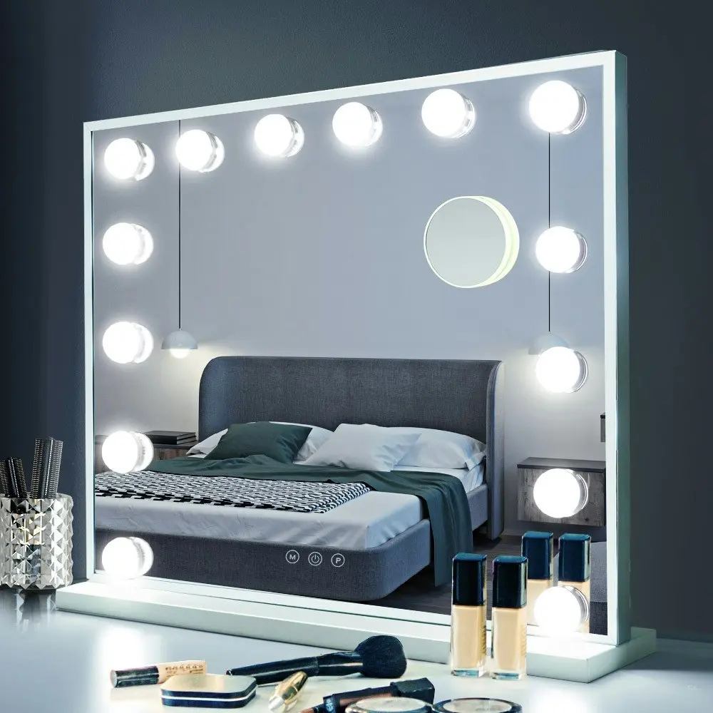 Simplus LED Makeup Mirror Hollywood Light Stand Wall Mounted Vanity Mirrors Decor Dimmable 12 Bulbs