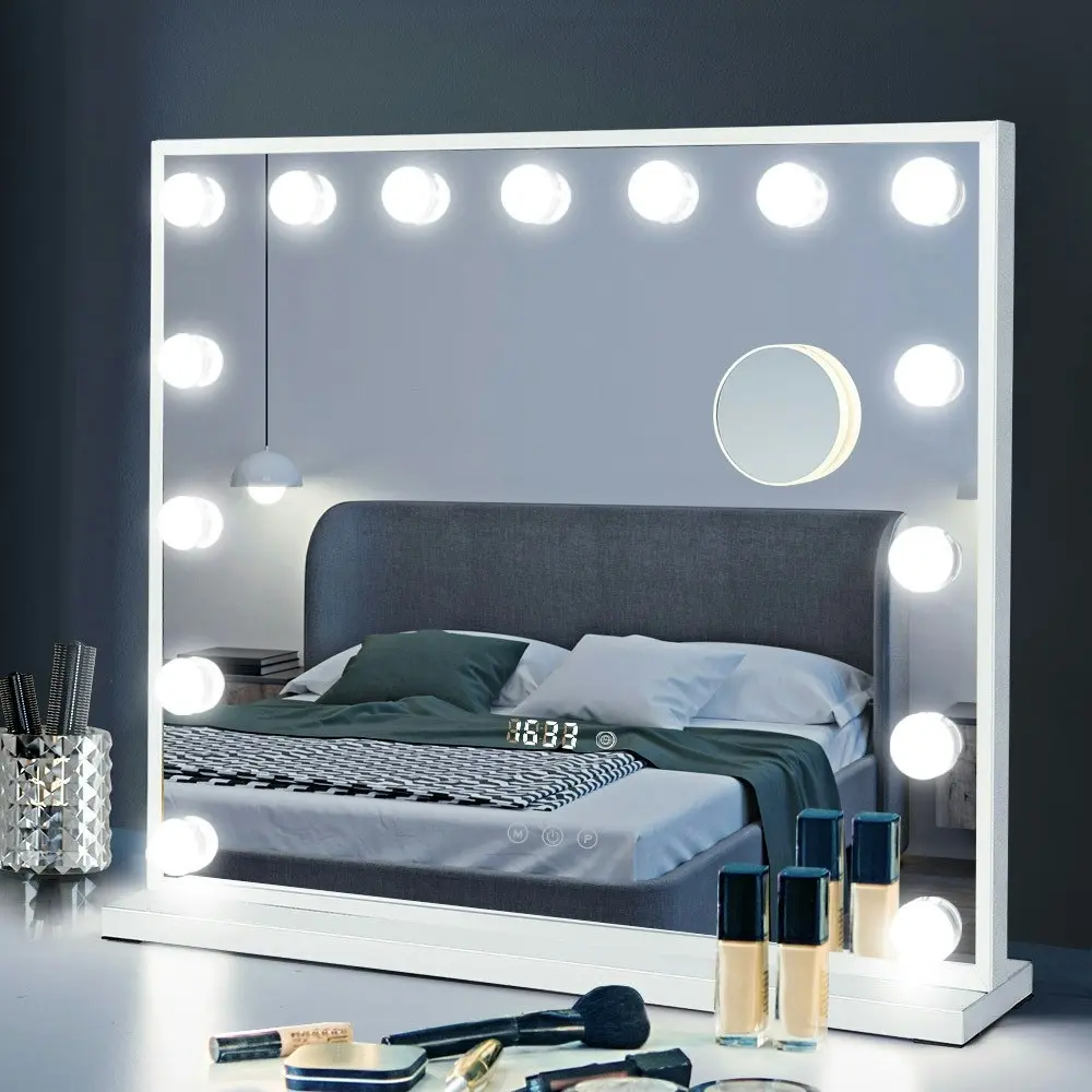 Simplus LED Makeup Mirror Hollywood Light Stand Wall Mounted Vanity Mirrors Decor Dimmable 14 Bulbs