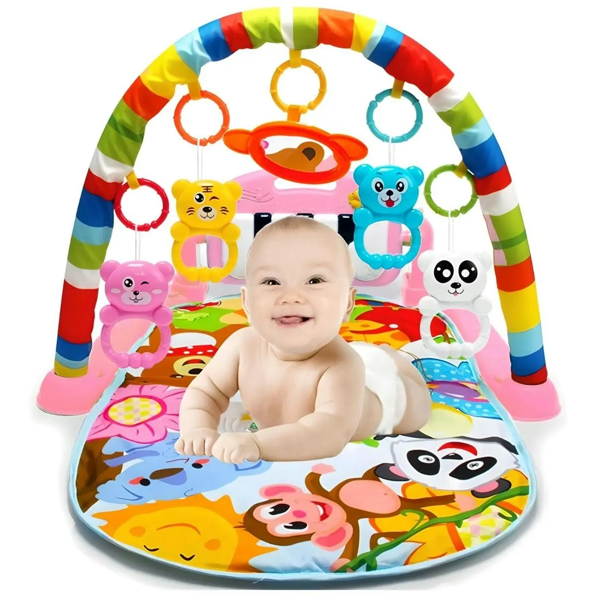 Toddly Kick'n'Play Pink Paradise Baby Activity Play Mat with Musical Light