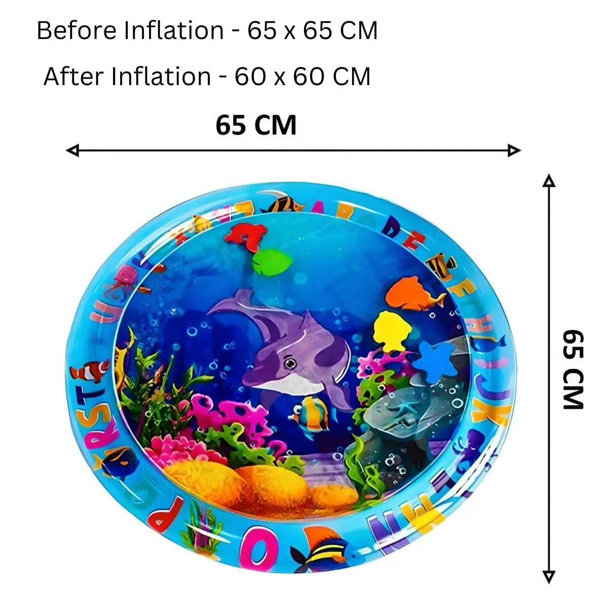 Toddly SplashCircle Round Tummy Time Water Mat Baby Sensory Play Mat