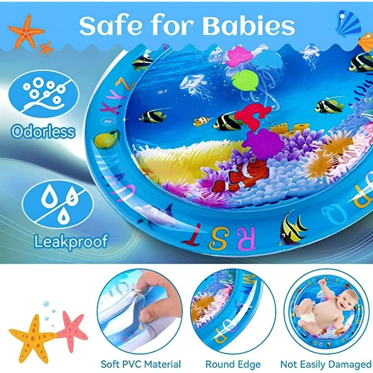 Toddly SplashCircle Round Tummy Time Water Mat Baby Sensory Play Mat