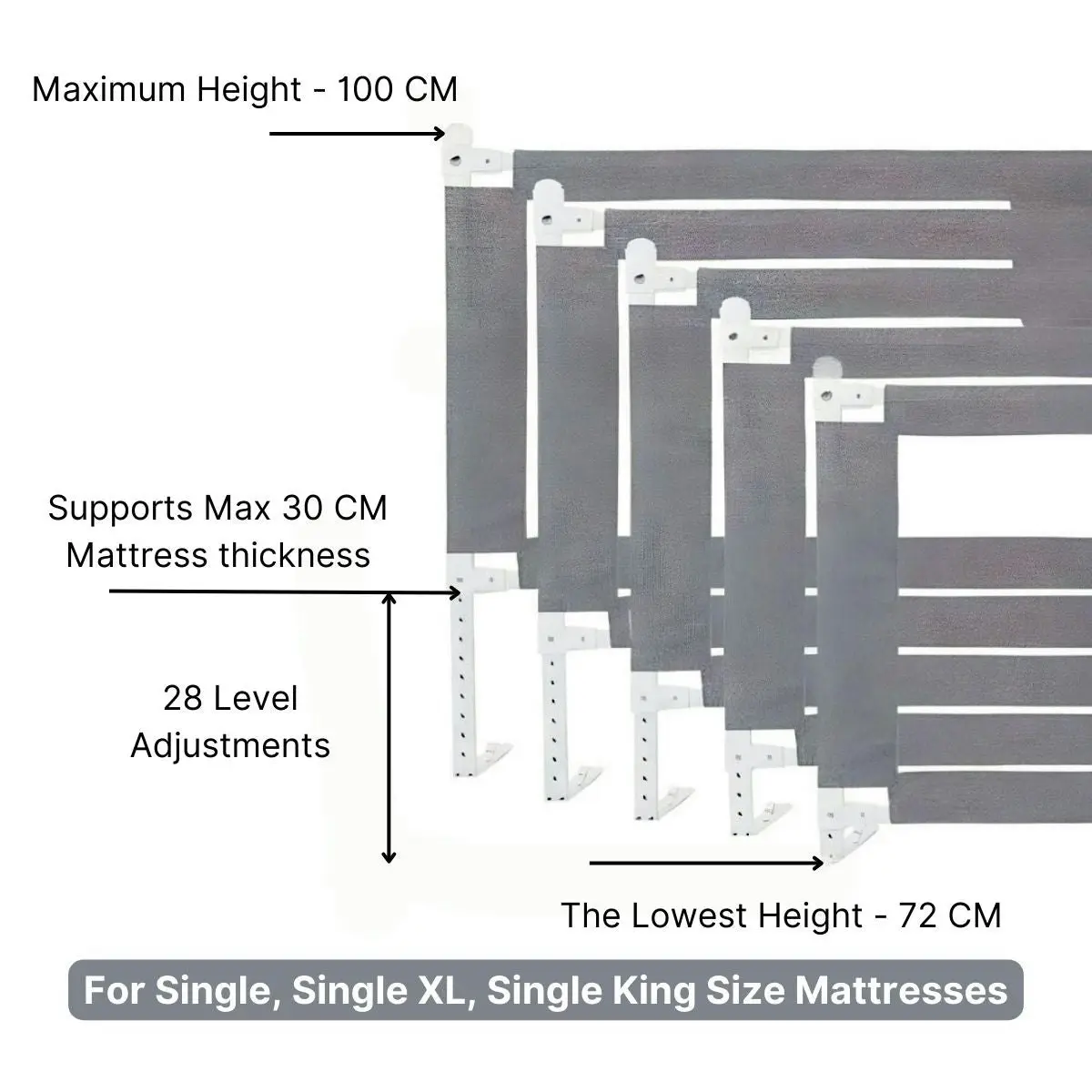 Toddly DreamGuard Adjustable Bed Rail Sets for Secure & Peaceful Nights