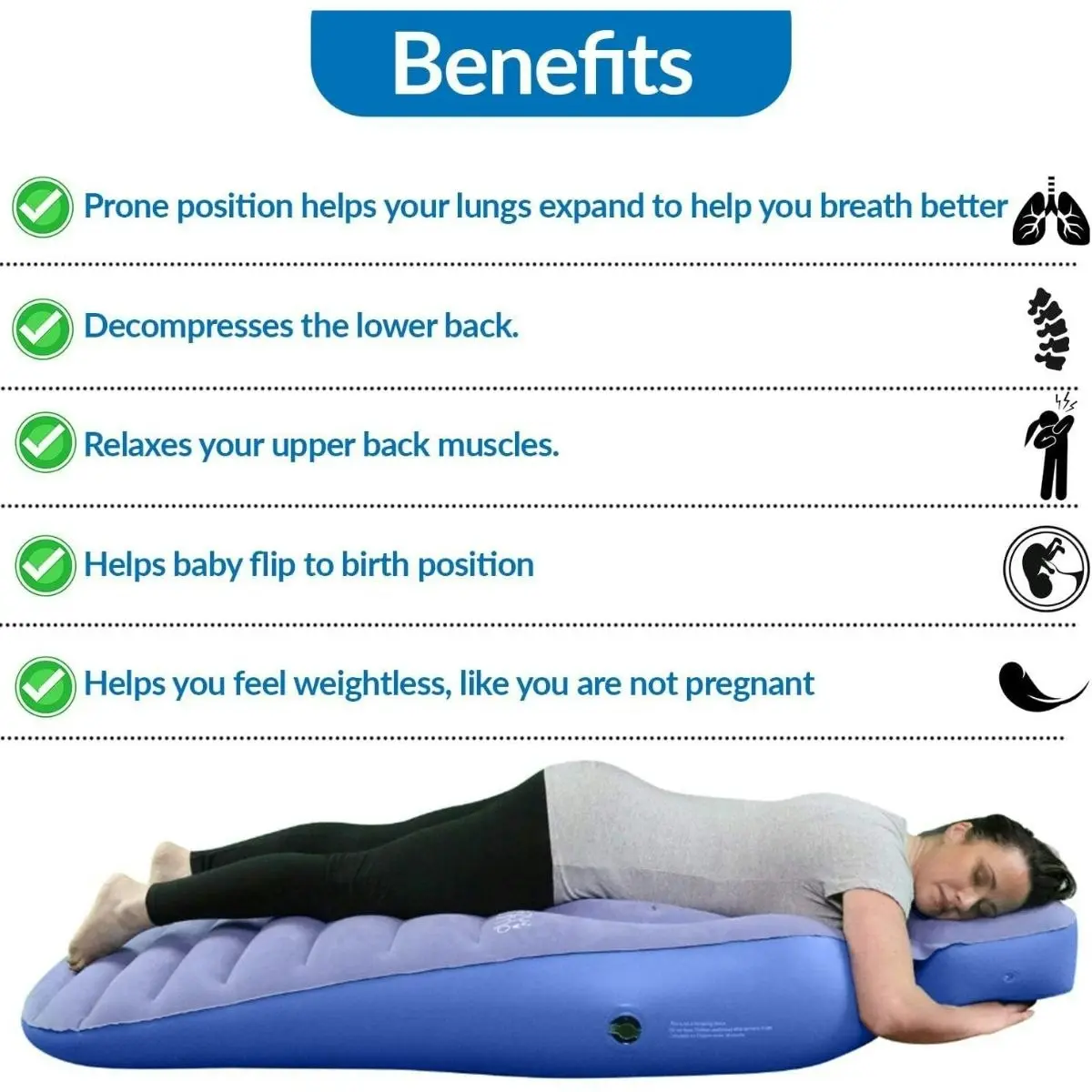 Toddly DreamBelly Inflatable Pregnancy Pillow Comfort for Expecting Mothers