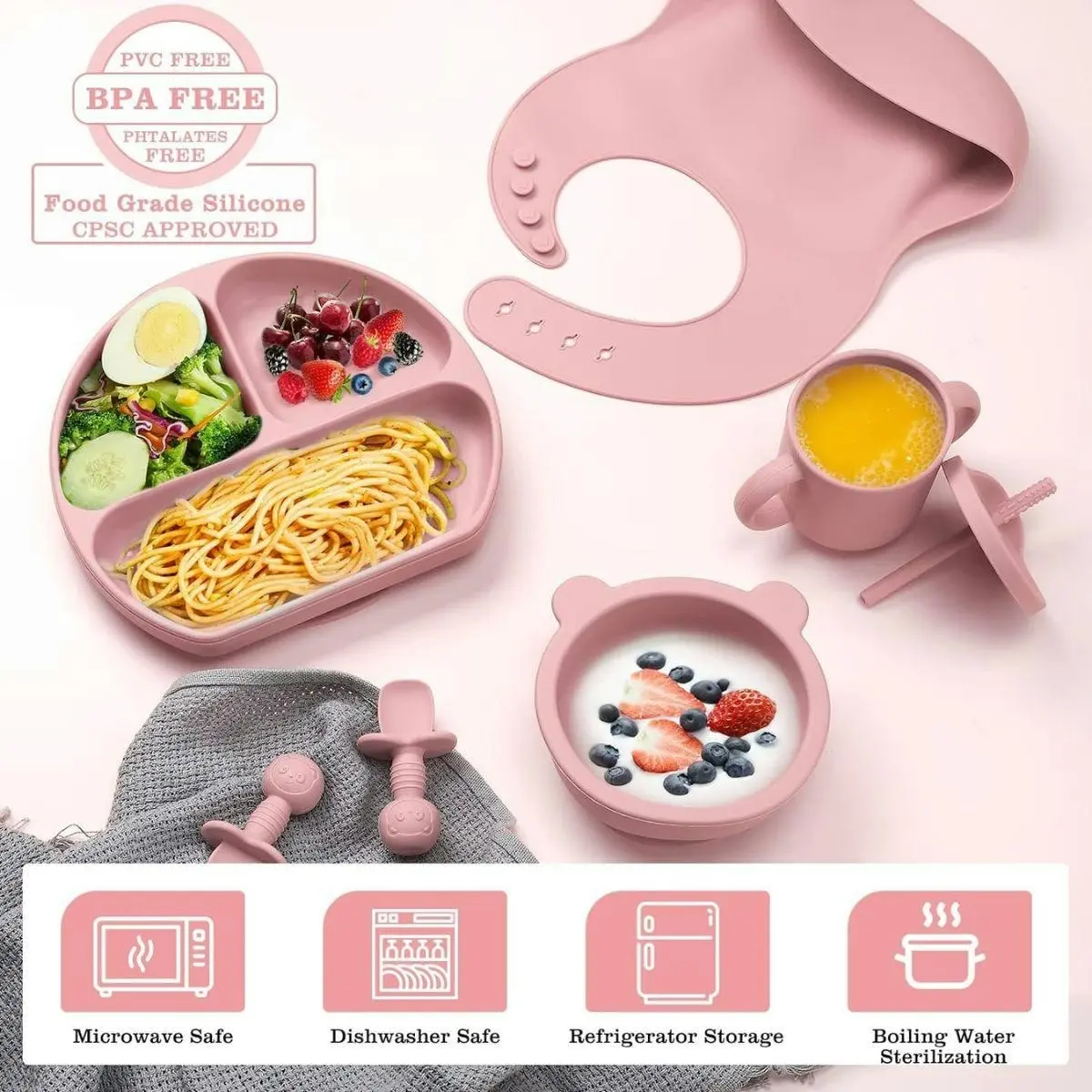 Toddly MealMate Silicone Feeding Set for Baby Led Weaning & Self Feeding