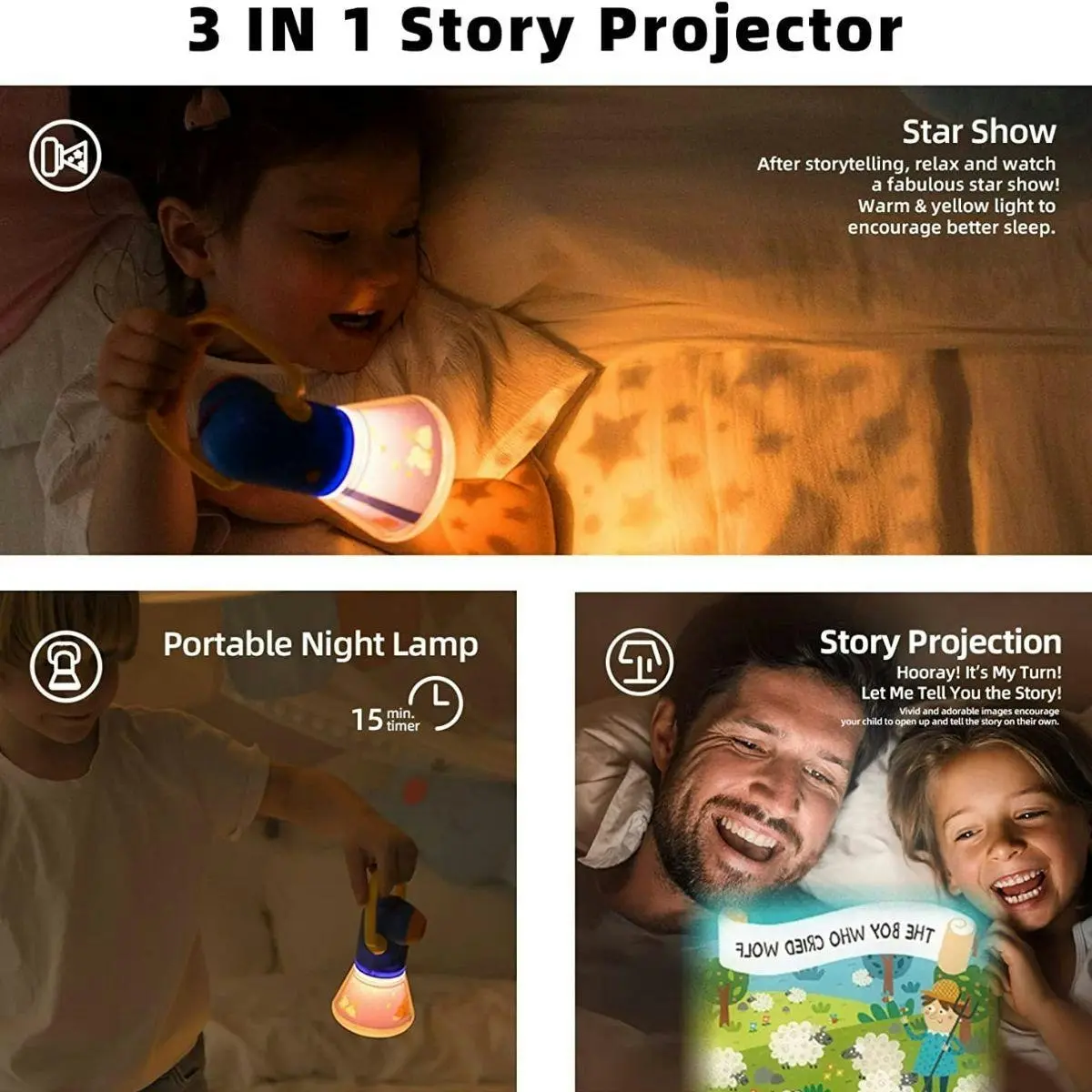 Glowly Magical Storybook Projector Bedtime Torch Light Projector For Kids