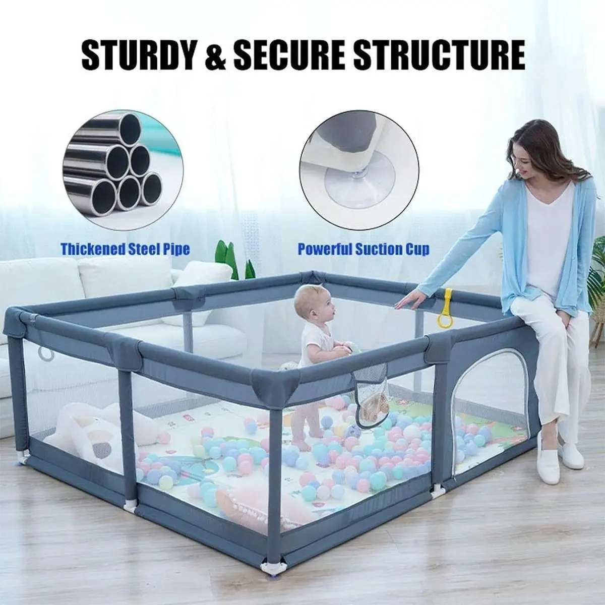 Toddly Explorer Max Baby Play Pen Safe, Stylish & Spacious for Your Child