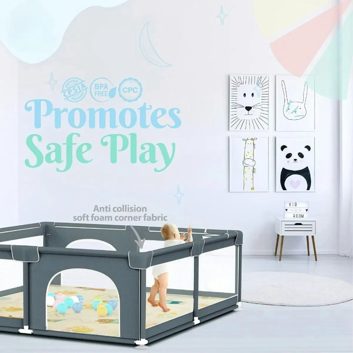 Toddly Explorer Max Baby Play Pen Safe, Stylish & Spacious for Your Child