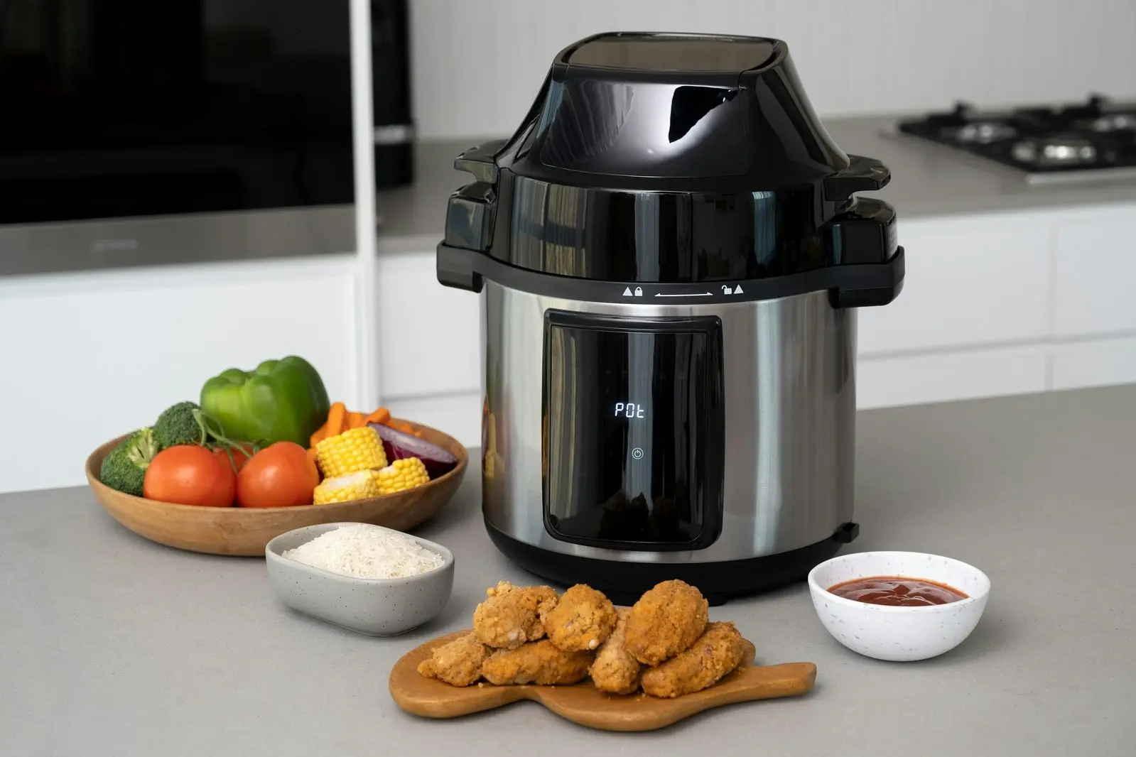 6L Air Fryer + Pressure Cooker (Silver) Kitchen Appliance