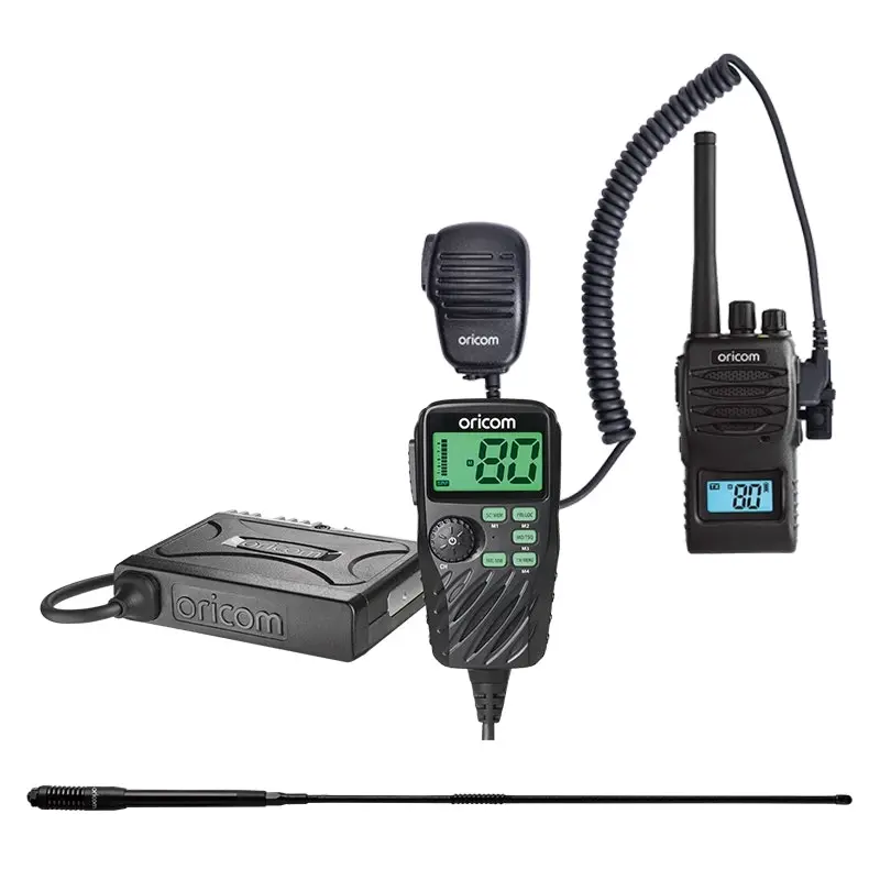 Oricom UHF360 5 Watt UHF CB Radio with Controller Speaker Microphone AND ANU215 6.5dBi UHF CB Antenna AND UHF5400 5 Watt Handheld UHF CB Radio (UHF360AHH)