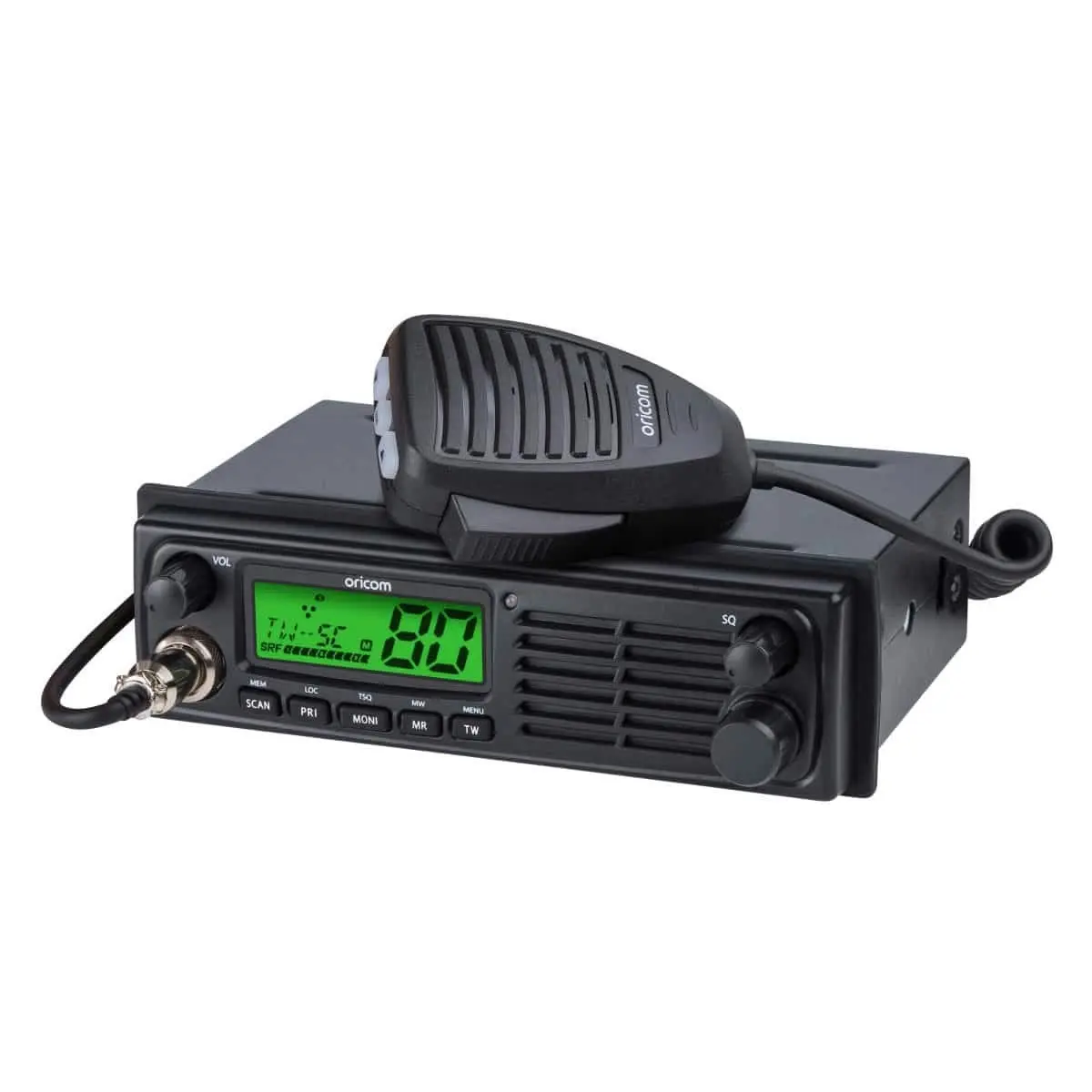 Oricom UHF098 DIN Size 5 Watt UHF CB Radio AND ANU220 6.5dBi Black UHF CB Antenna (UHF098VP)