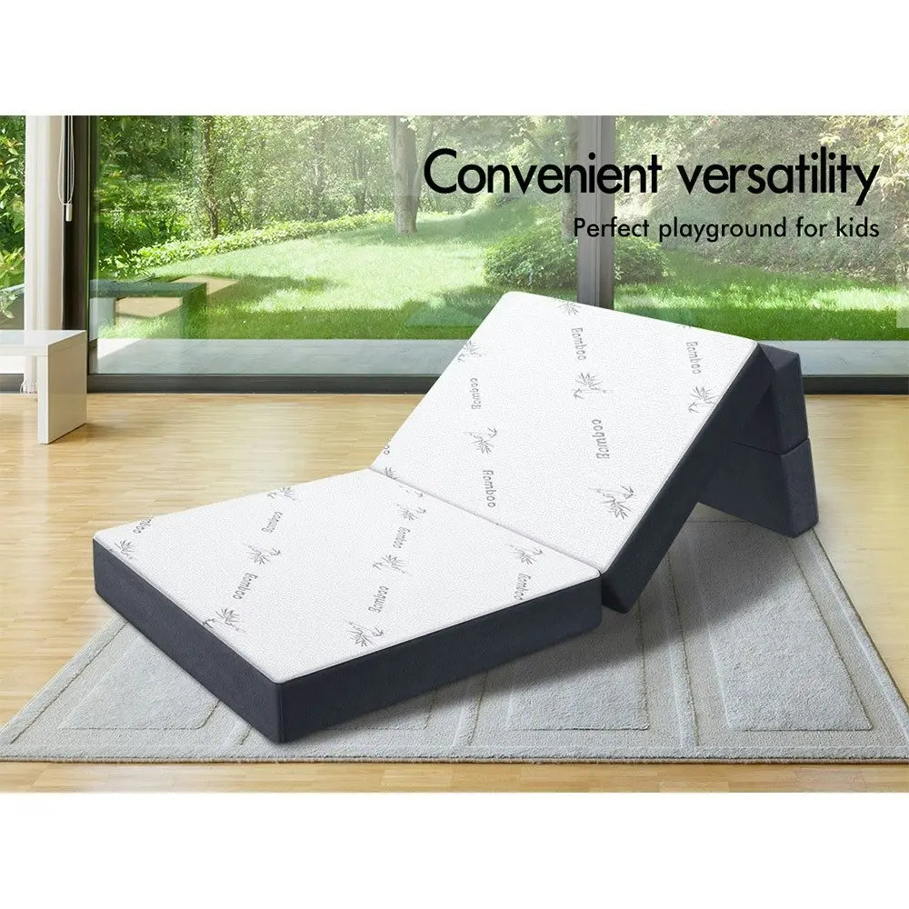 Starry Eucalypt Folding Mattress Bamboo Fabric Foldable King Single