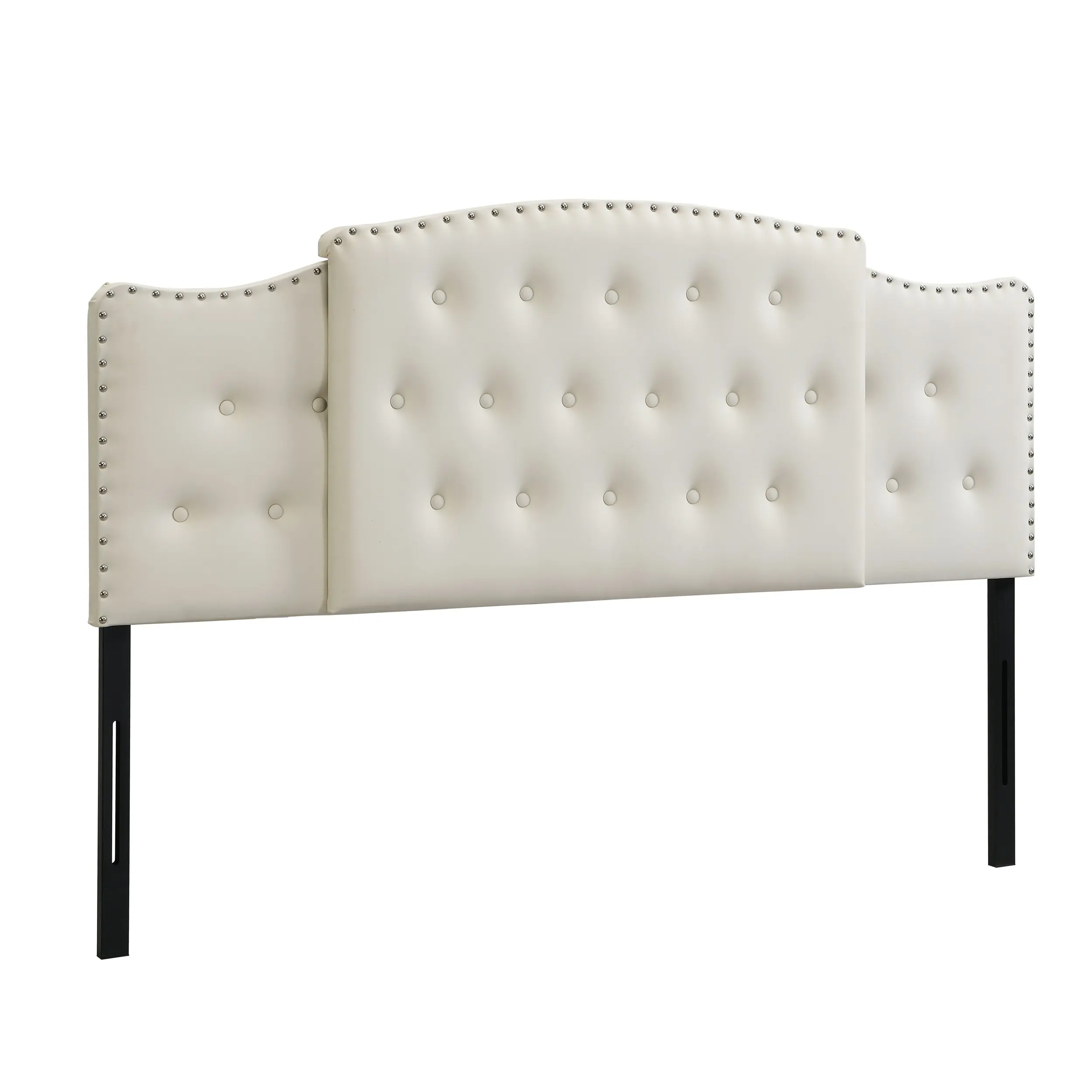 IHOMDEC Upholstered Size 3 In 1 Bed Headboard 3 levels for Height & Width Adjustment Beige