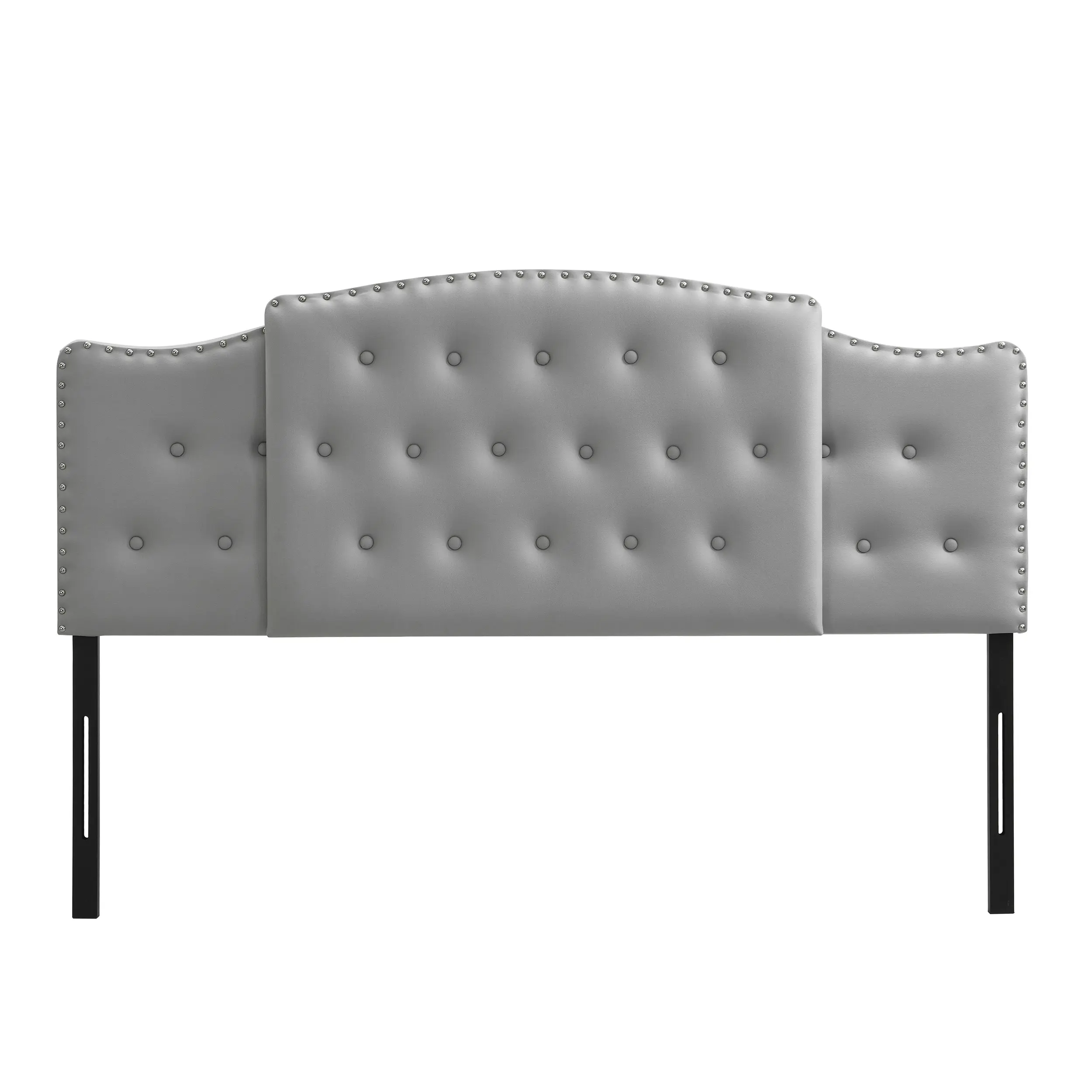 IHOMDEC Upholstered Size 3 In 1 Bed Headboard 3 levels for Height & Width Adjustment Grey