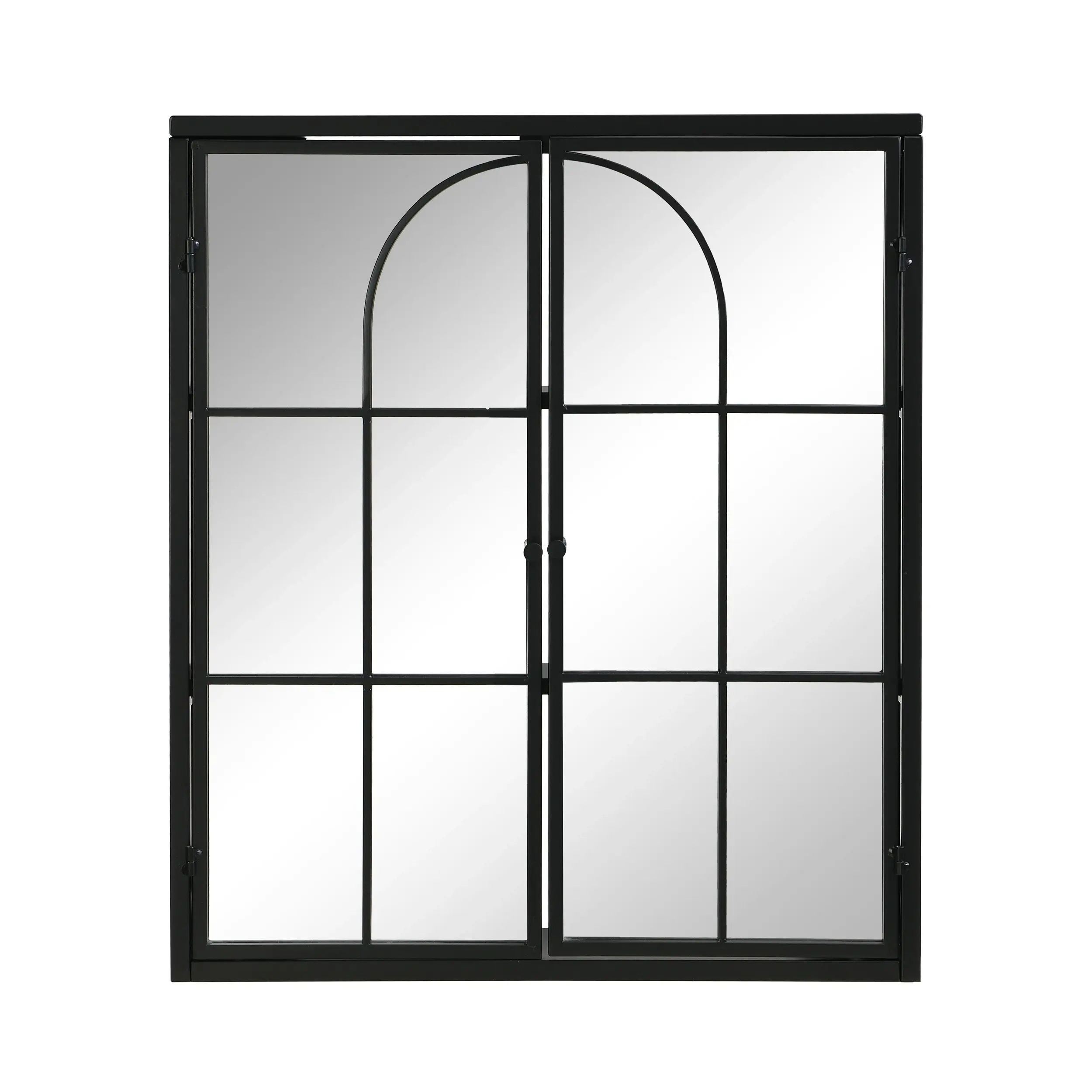 IHOMDEC Rectangle Metal Frame Wall Mounted Cabinet with Mirror Doors Black