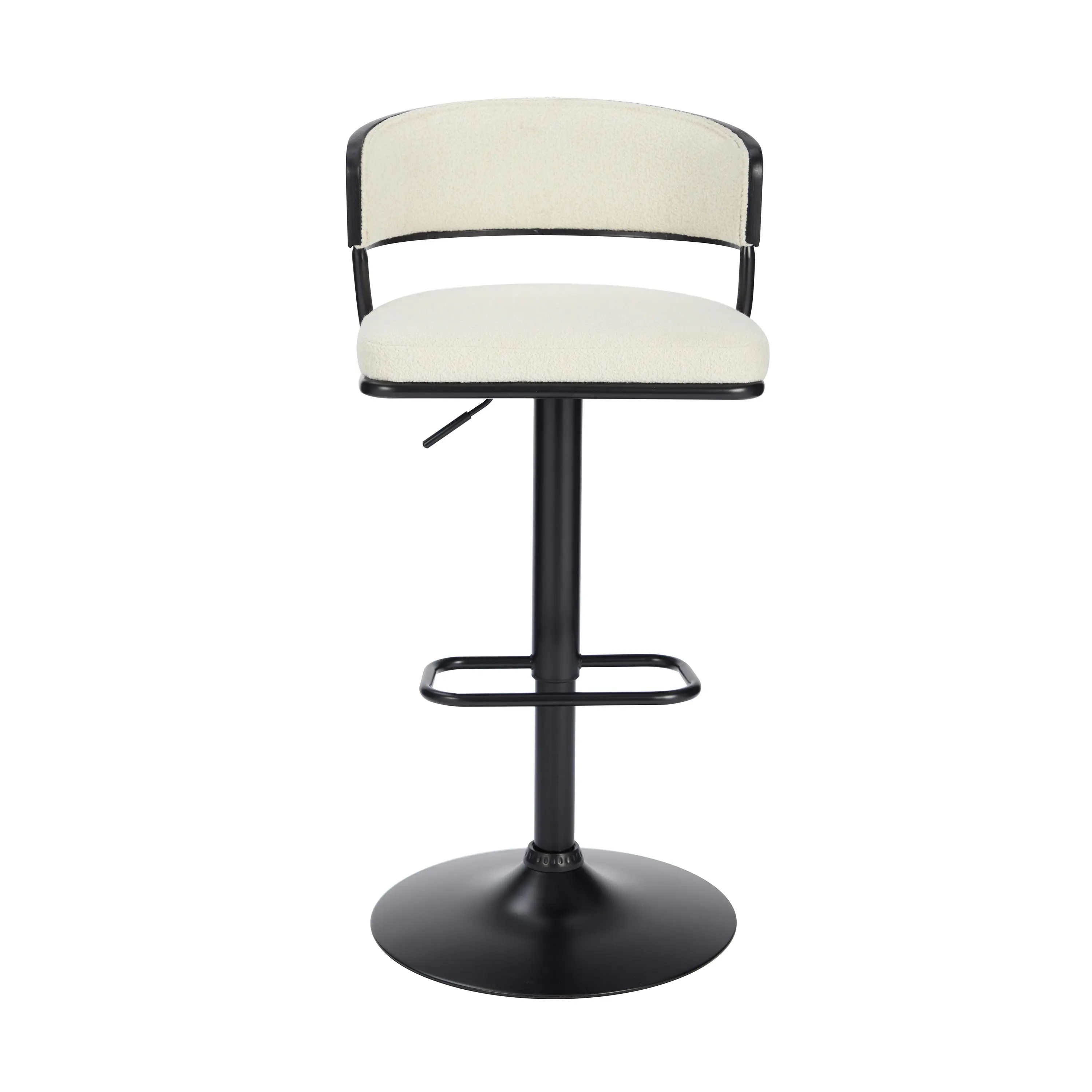 IHOMDEC Modern Wing Back Adjustable Swivel Bar Stools White