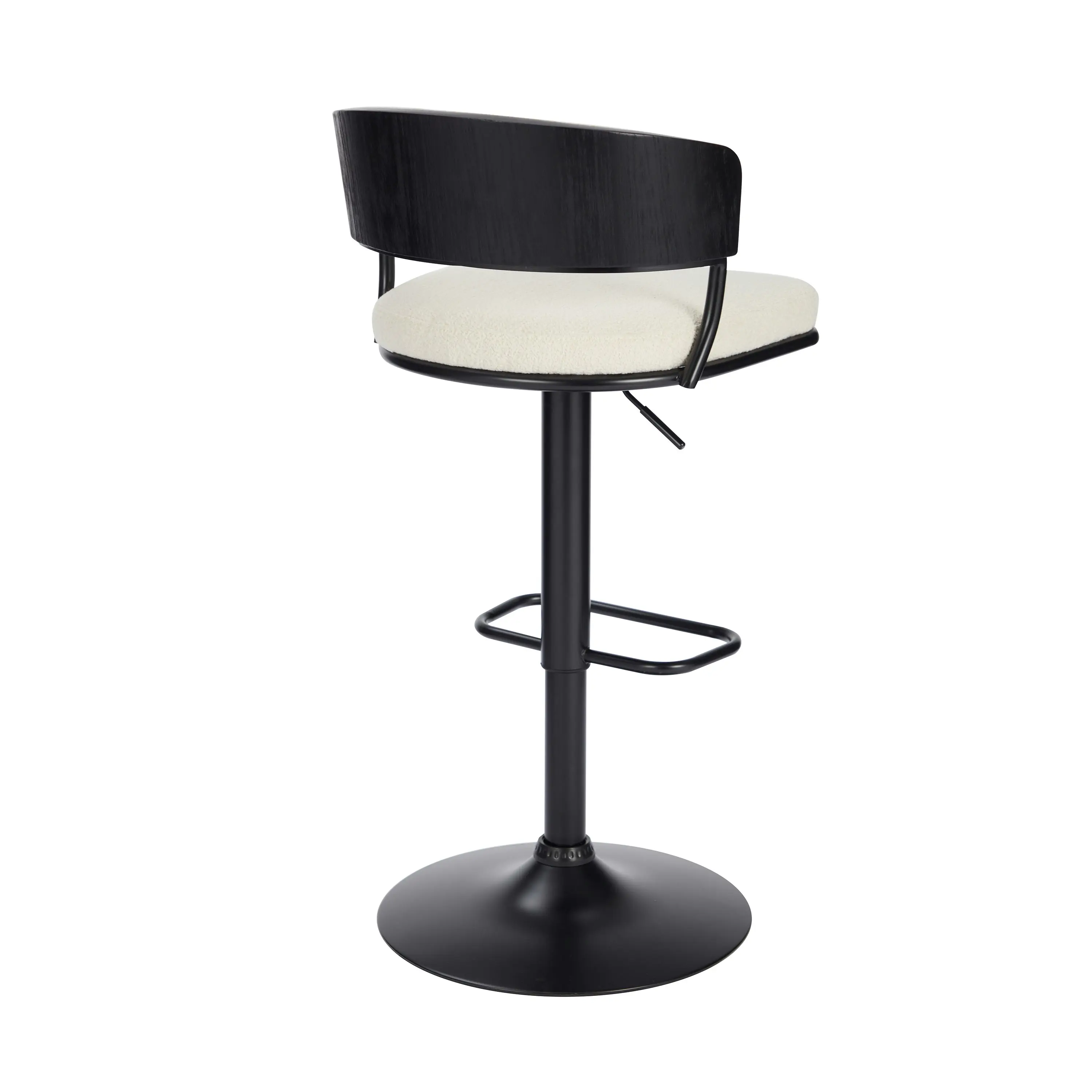 IHOMDEC Modern Wing Back Adjustable Swivel Bar Stools White