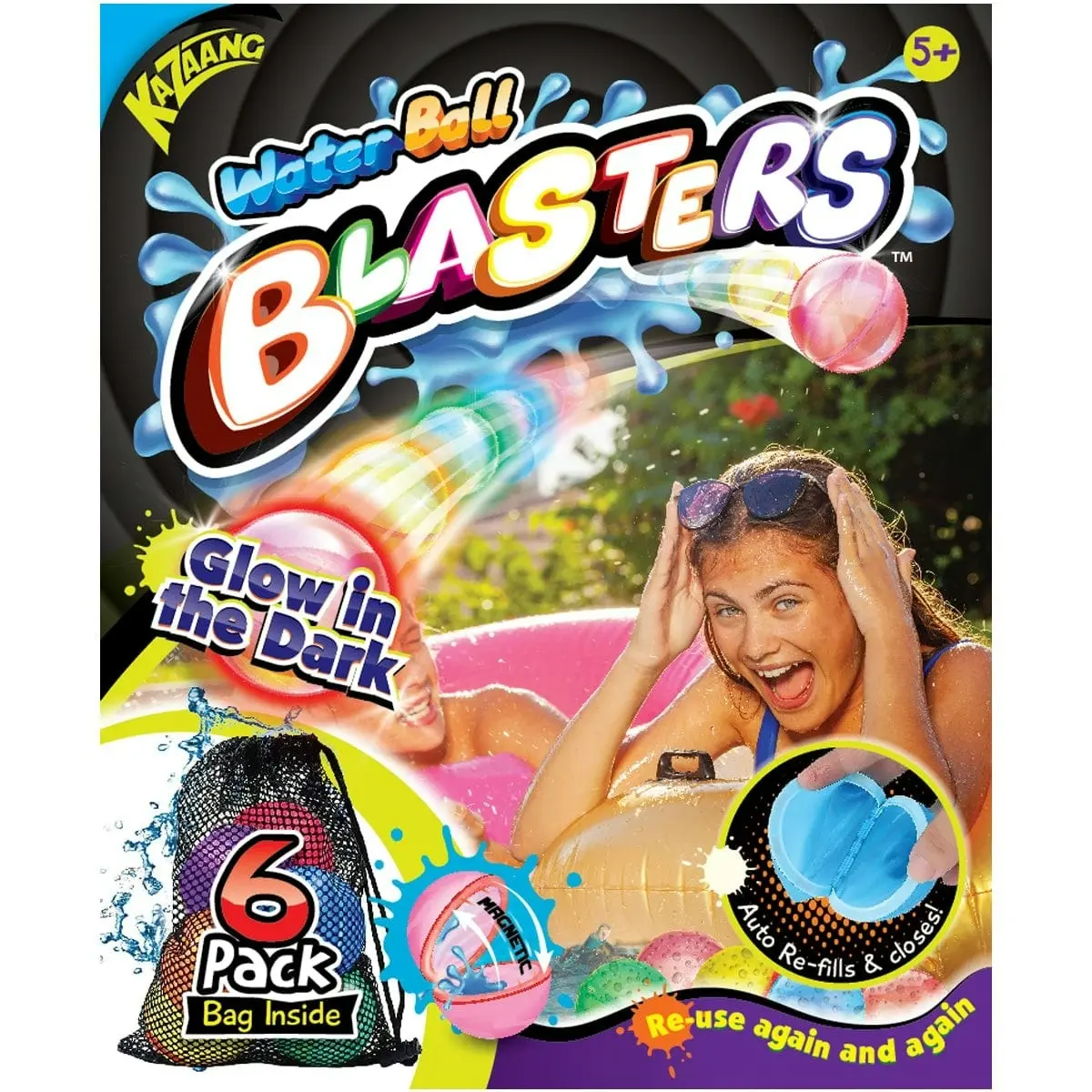 Kazaang Water Ball Blasters Glow In The Dark Limited Edition 6 Pack