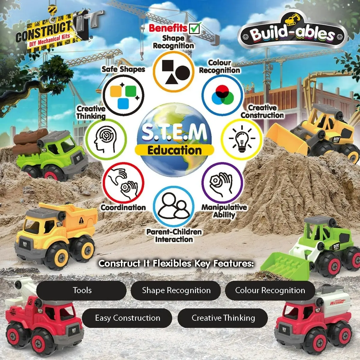 Construct It Build-ables - Forestry Vehicles 2 In 1