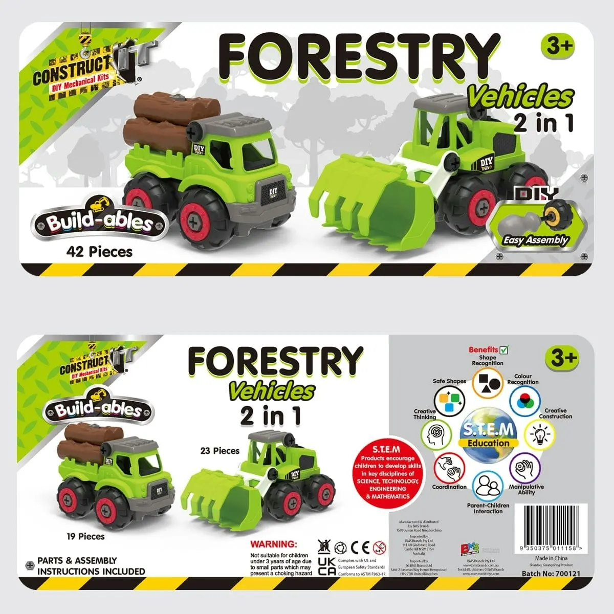 Construct It Build-ables - Forestry Vehicles 2 In 1