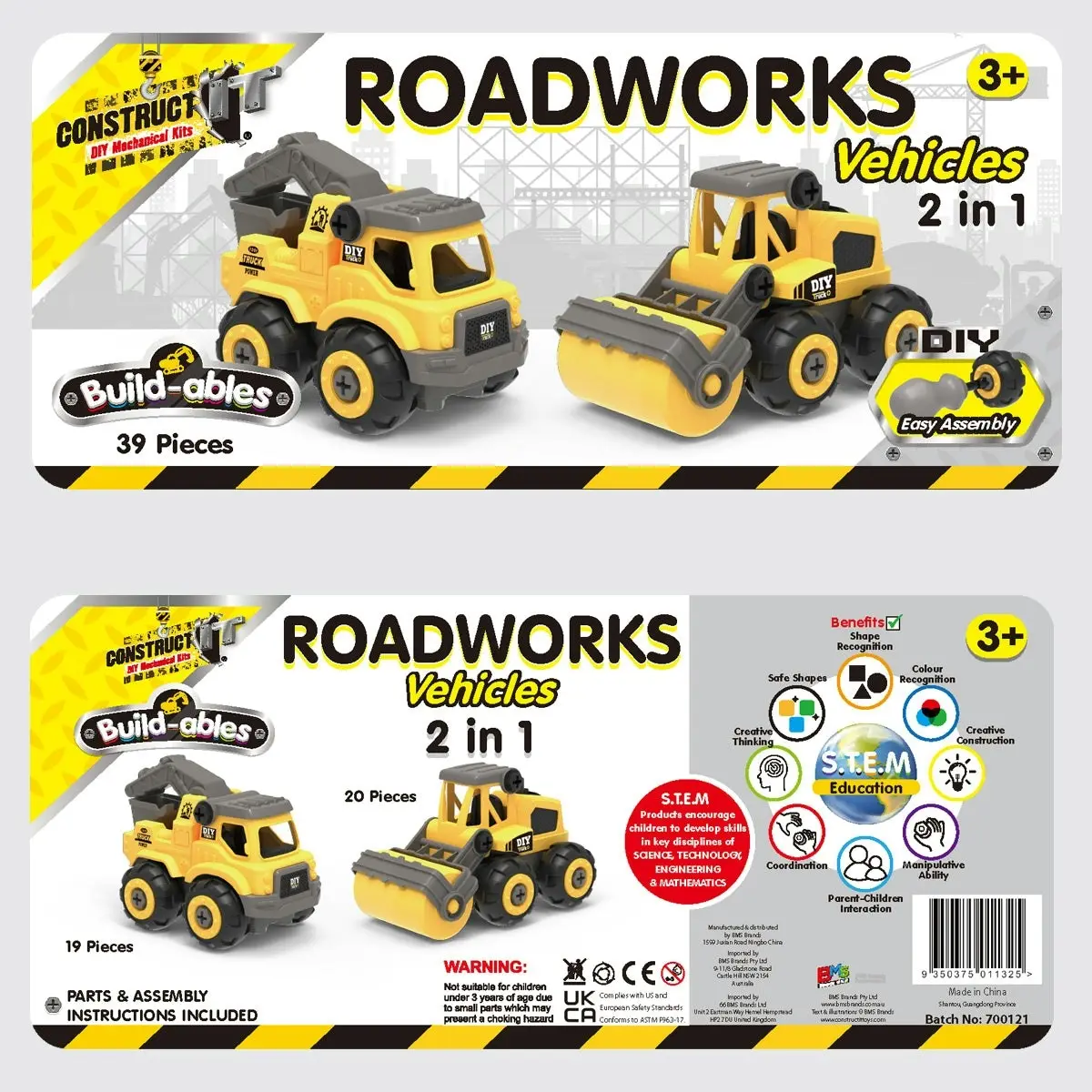 Construct It Build-ables - Roadworks Vehicles 2 In 1