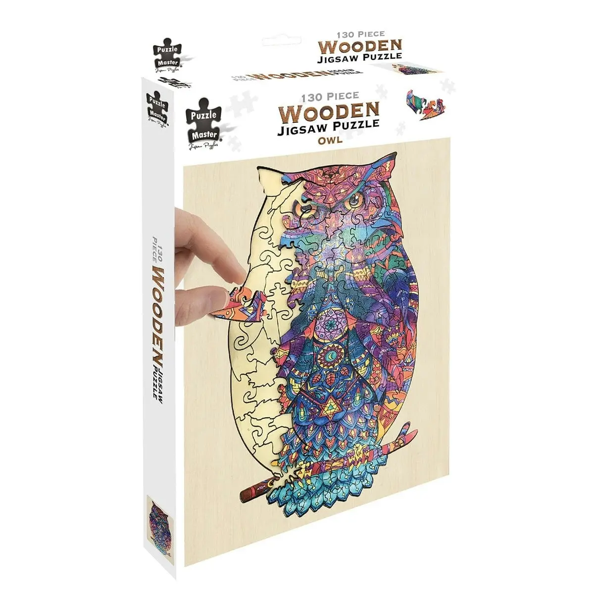 Puzzle Master 130 Piece Wooden Jigsaw Puzzle, Owl