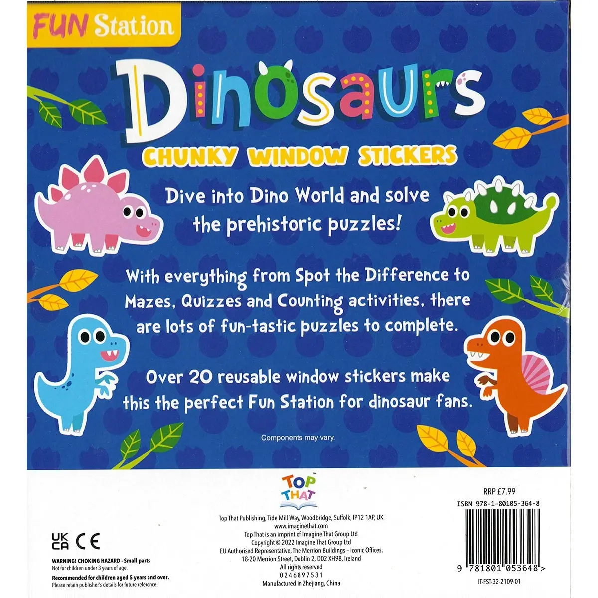 Imagine That Dinosaurs Chunky Window Stickers