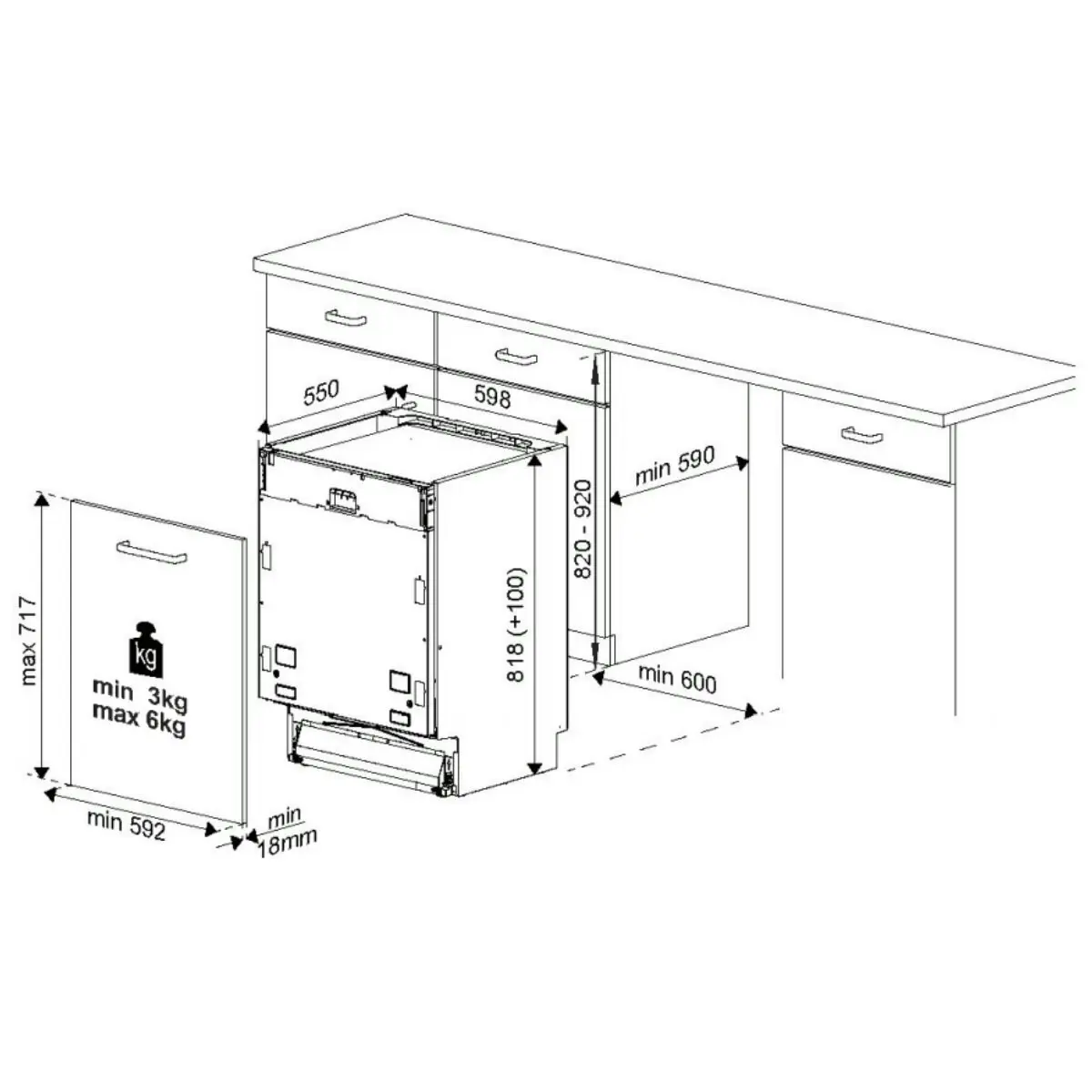 Euromaid 60cm Fully Integrated Dishwasher