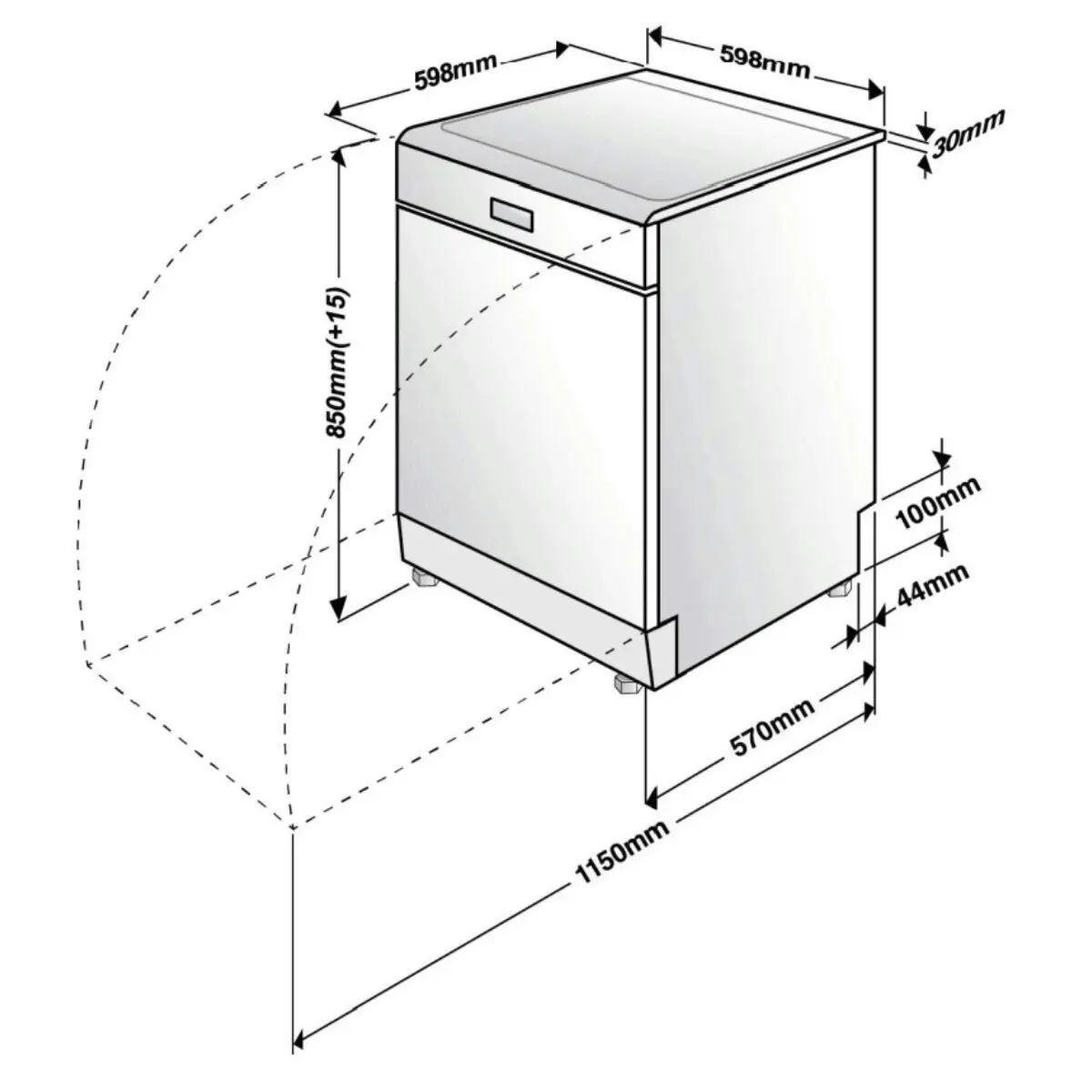 Euromaid 60cm Freestanding Dishwasher