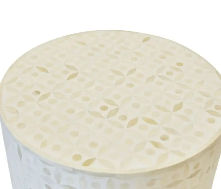 Zohi_Interiors Pali Bone Inlay Eye Side Table in Ivory