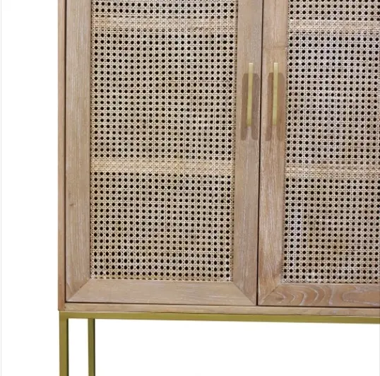 Winnipeg & Sons Aranga Timber & Rattan Cabinet