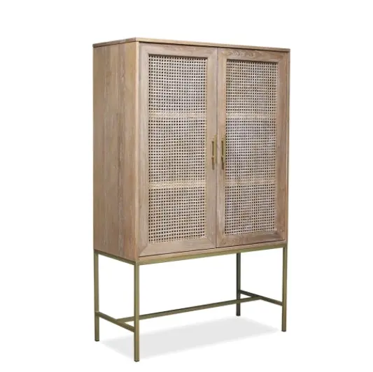 Winnipeg & Sons Aranga Timber & Rattan Cabinet