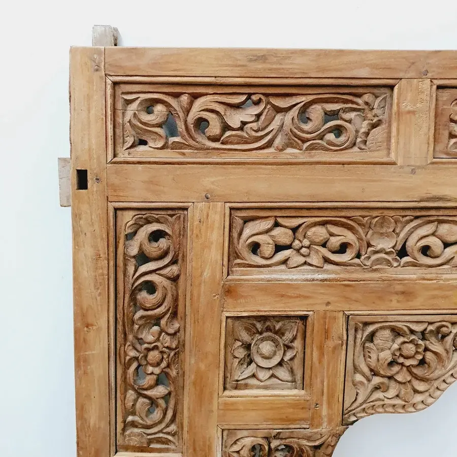 lombok emporium Hand Carved Teak Bedhead