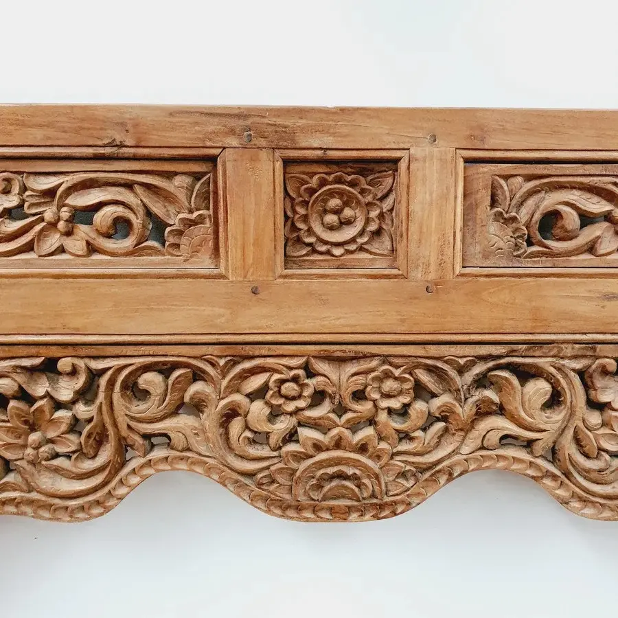 lombok emporium Hand Carved Teak Bedhead