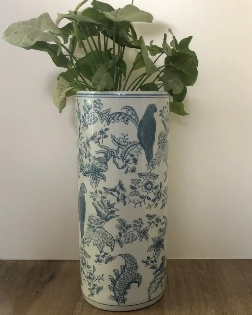 Club Santorini Chinoiserie Umbrella Stand/Planter in Blue