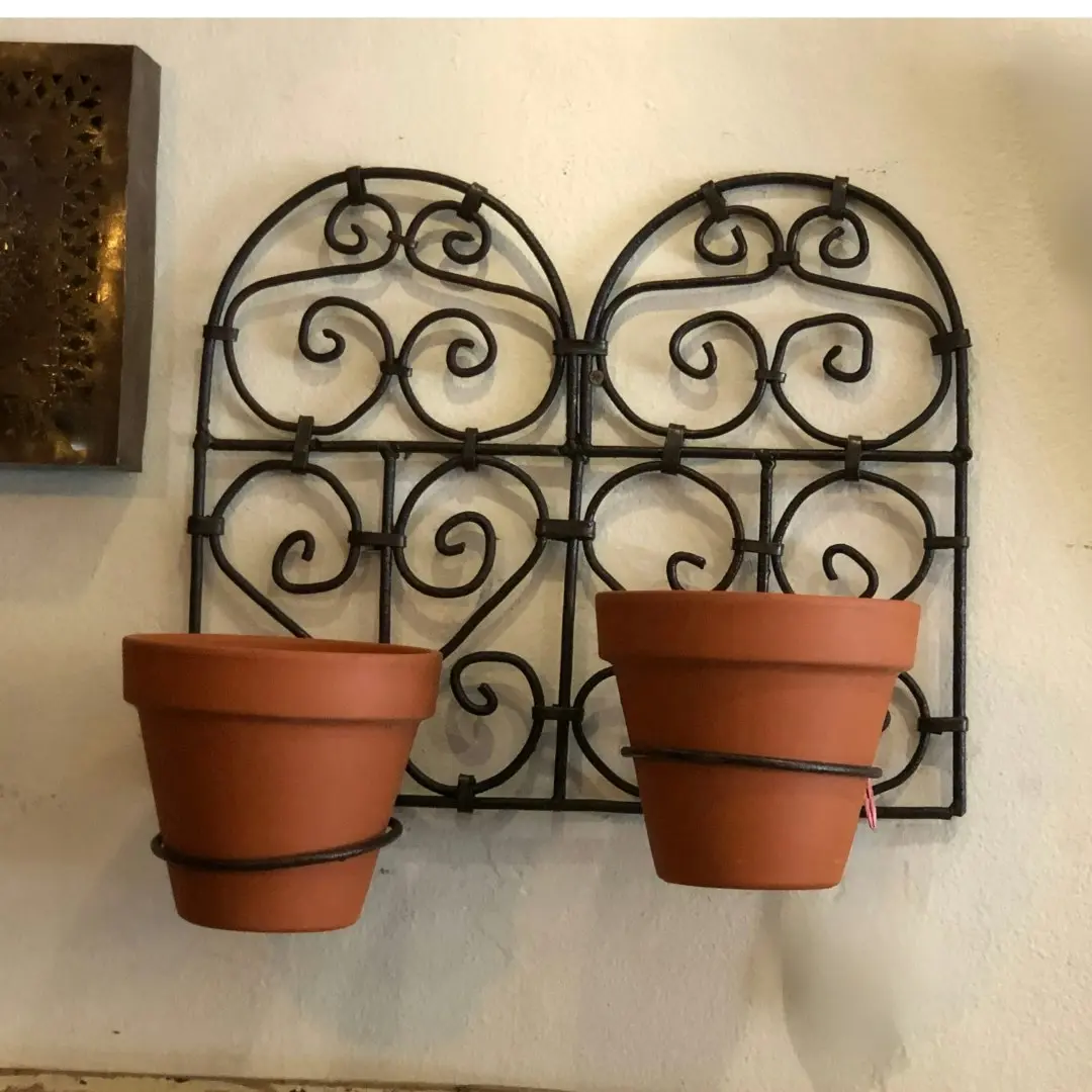 Fez Furniture & Homewares Moroccan Ironwork Twin Wall Planter