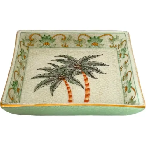 Singa Brass & Ceramic Palm Savon Dish