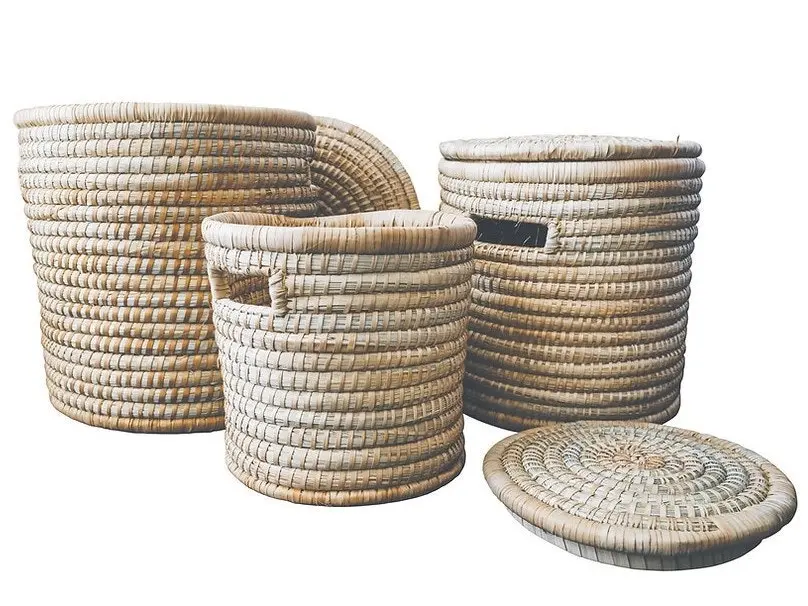 Driftwood House Ilala Palm Laundry/Multipurpose Basket with Lid - Large