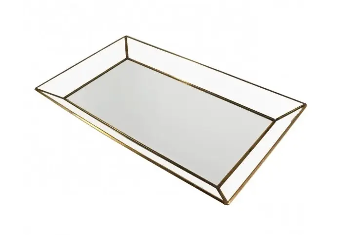 Zohi Interiors Brass & Glass Large Tray