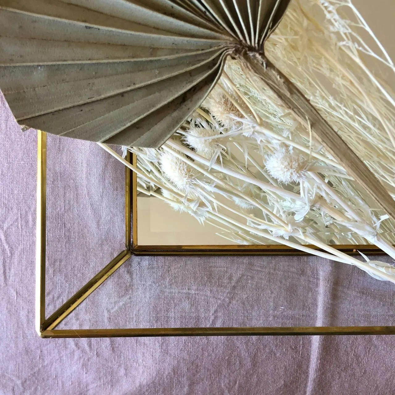 Zohi Interiors Brass & Glass Large Tray