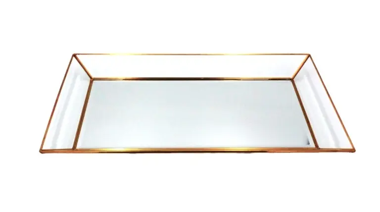 Zohi Interiors Brass & Glass Large Tray