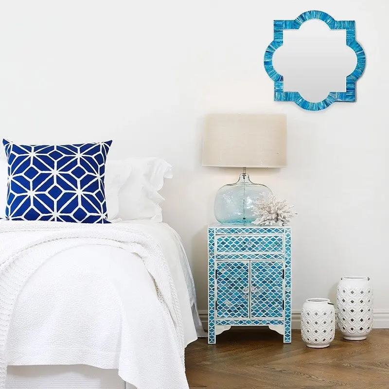 Zohi_Interiors Bone Inlay Quatrefoil Mirror