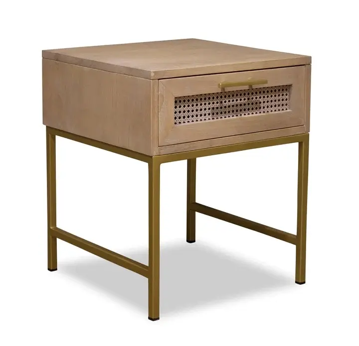 Winnipeg & Sons Aranga Timber & Rattan Bedside Table