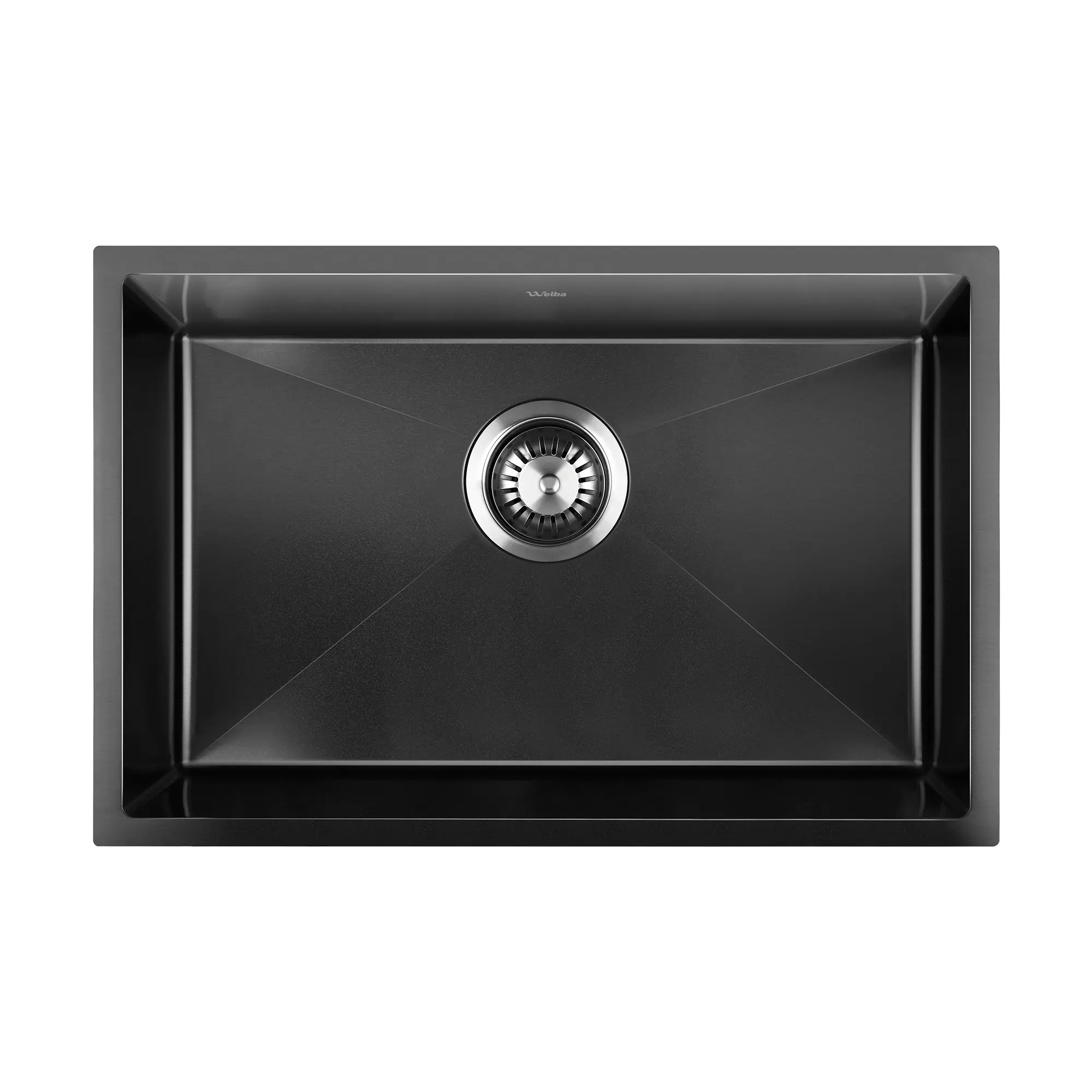 Welba Kitchen Sink Stainless Steel Basin Single Under/Top/Flush Mount 60X45CM