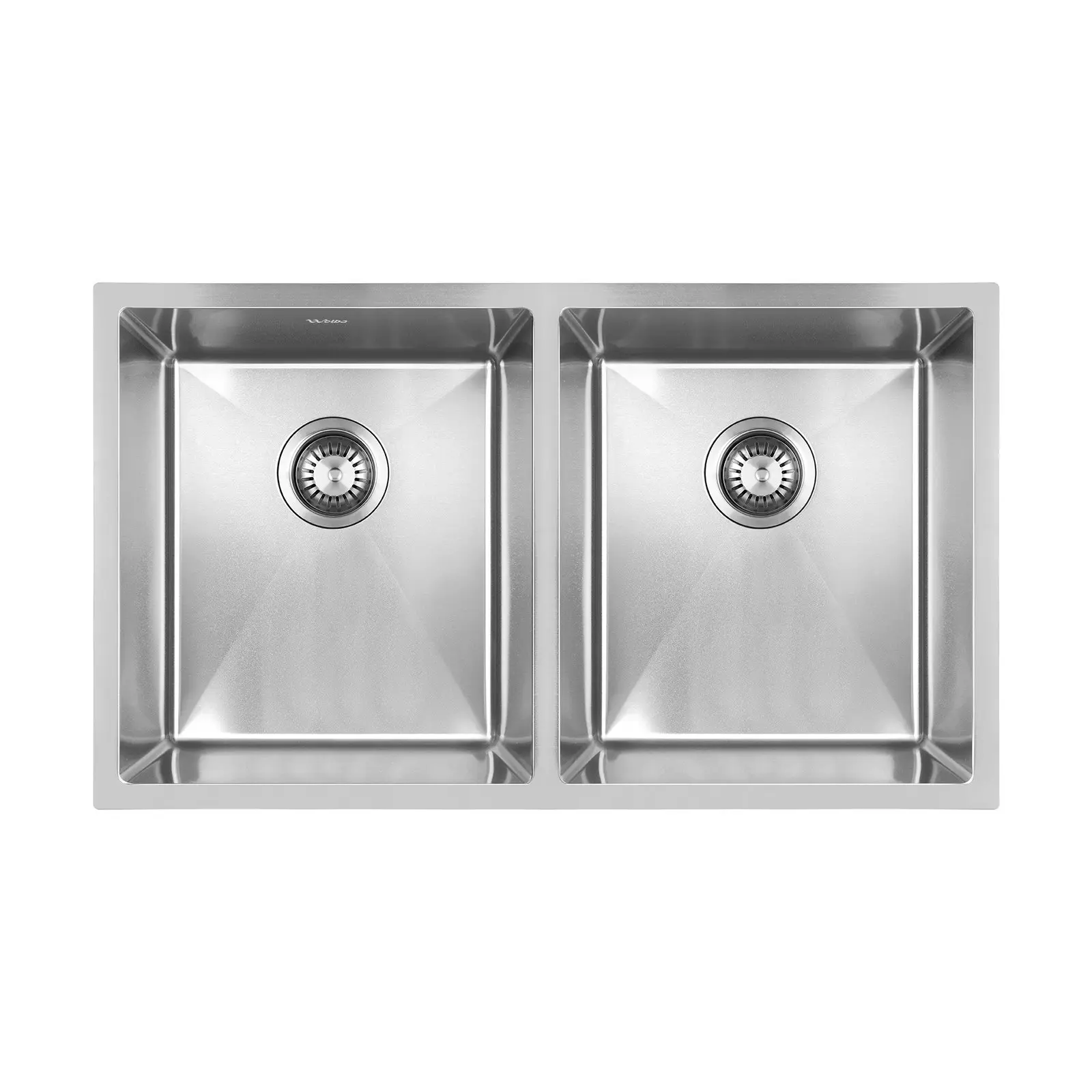 Welba Kitchen Sink Stainless Steel Basin Double Under/Top/Flush Mount 76X44CM