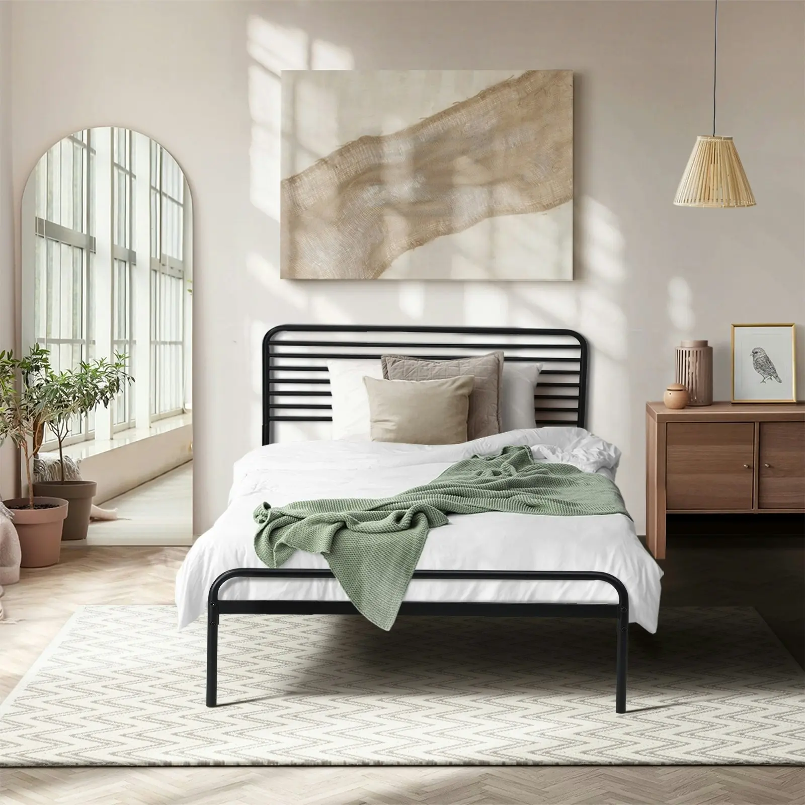 Oikiture Metal Bed Frame King Single Size Beds Platform