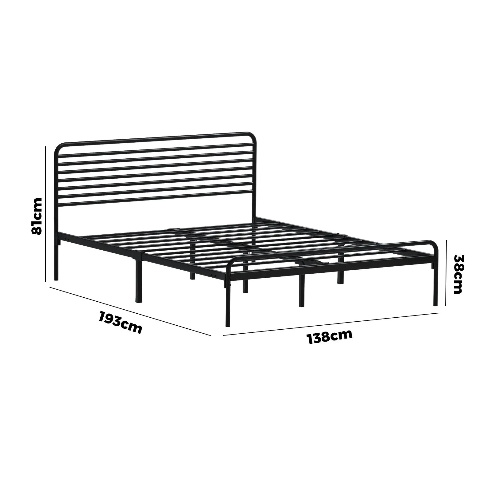 Oikiture Metal Bed Frame Queen Size Beds Platform