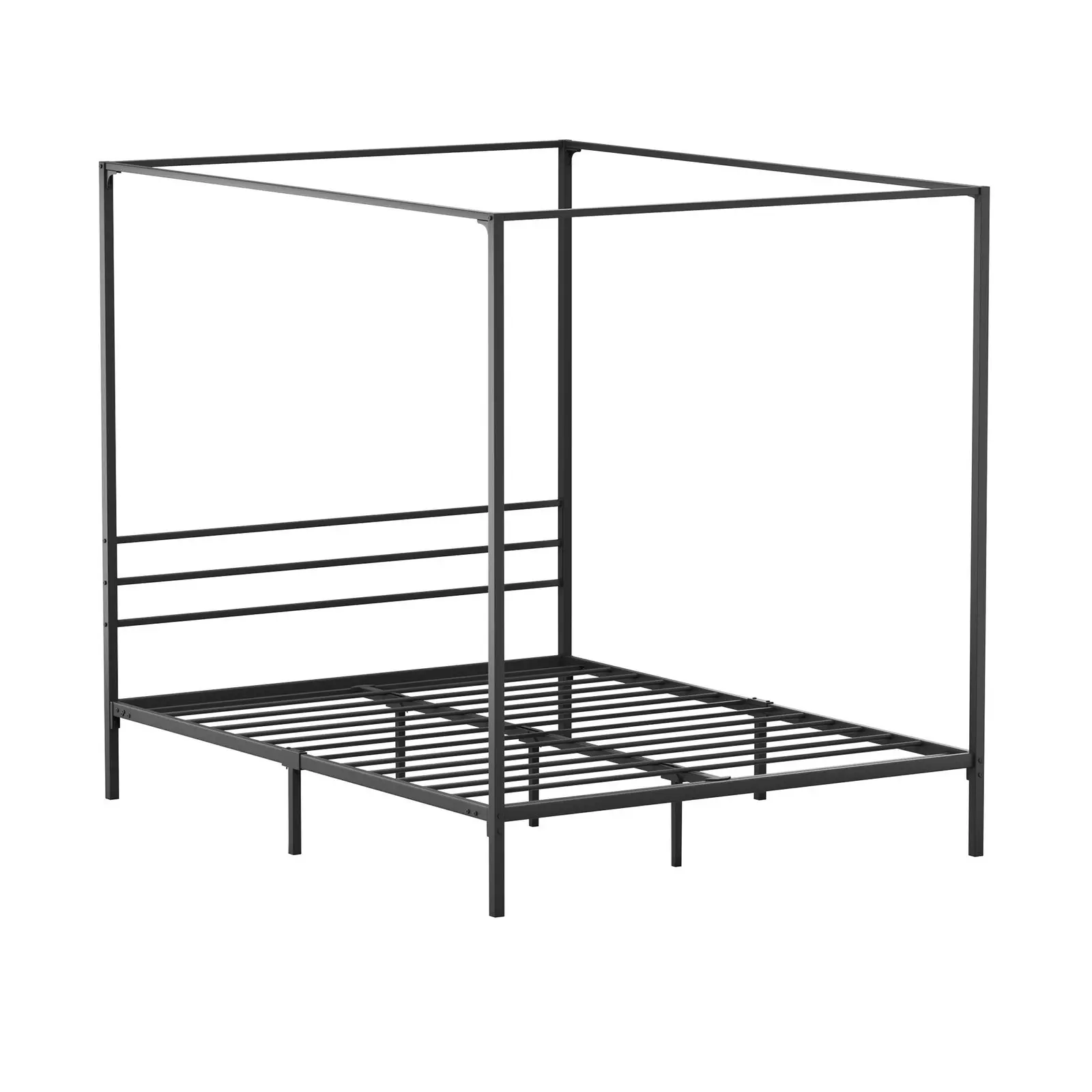 Oikiture Metal Canopy Bed Frame Queen Size Platform