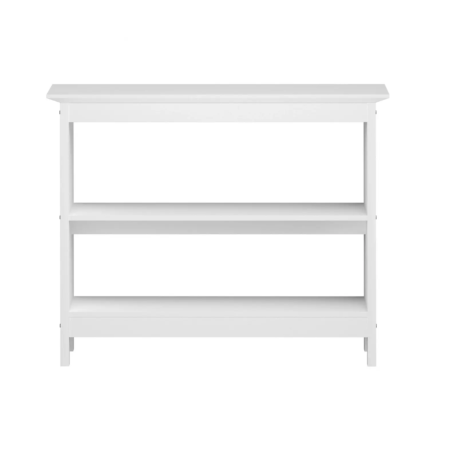 Oikiture 3-Tier Console Table Open Shelf Wood Sofa Table Hall Side Entry White