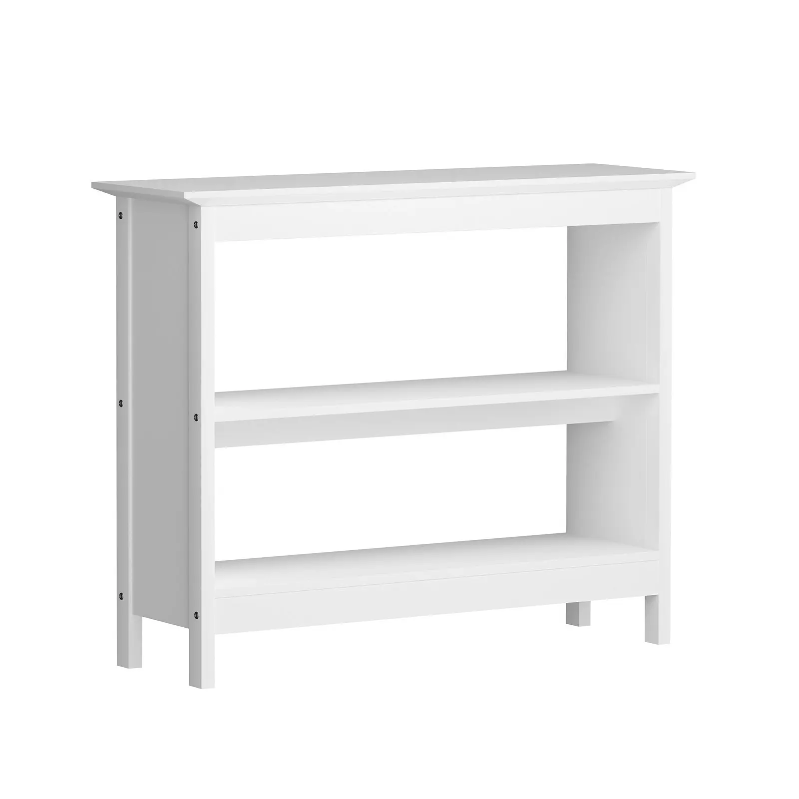 Oikiture 3-Tier Console Table Open Shelf Wood Sofa Table Hall Side Entry White